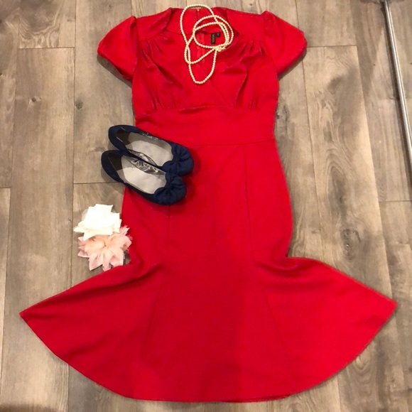 Red sexy retro dress 💋 size Medium - Picture 3 of 5